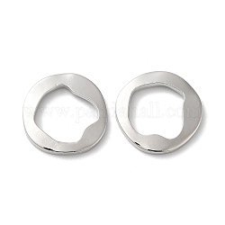 Messing Verbinderring, unregelmäßiger runder Ring, Echt platiniert, 11x1.3 mm, Innendurchmesser: 7.5x7.7 mm
