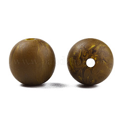 Cuentas de resina esmerilada, de piedras preciosas de imitación, redondo, camello, 12x11.5mm, agujero: 1.5~3 mm