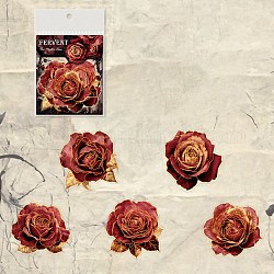 Водонепроницаемые наклейки для скрапбукинга с розами и домашними животными, самоклеющиеся наклейки, для дневника, альбом, ноутбук, поделки искусств и ремесел, малиновый, 80x80 мм