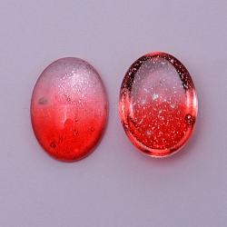 Glas cabochons, Oval, rot, 18.5x13.5x3 mm