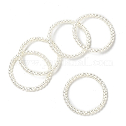 Verbindungsringe aus Acrylperlenimitat, runden Ring, weiß, 50x5 mm, Innendurchmesser: 40 mm, ca. 108 Stk. / Beutel