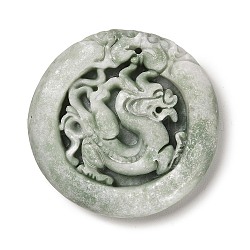 Pendentifs sculptés en calcite naturelle, Dragon, 48x48x9mm, Trou: 1.6mm