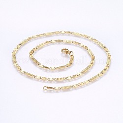 304 Edelstahl mariner Gliederketten Halsketten, golden, 19.68 Zoll (50 cm), 3.5 mm