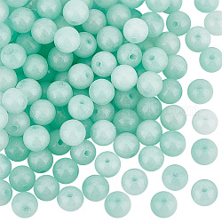 Olycraft 2 brins de perles de jade de Malaisie naturelle brins, amazonite d'imitation, ronde, teinte, turquoise pale, 6mm, Trou: 0.8mm, Environ 64 pcs/chapelet, 15 pouce