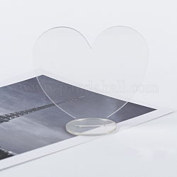 Supporto per cornice per foto in bianco acrilico artigianale, cuore, chiaro, cuore: 91.45x100 mm
