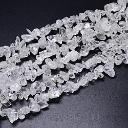 Chapelets de perles en cristal de quartz naturel, puces, teinte, 8~20x8~18mm, Trou: 1mm, environ 31.5 pouce