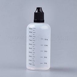 Пластиковая сжимающая бутылка, с градуированными размерами и длинной тонкой каплей, бутылка дыма масла, прозрачные, 11.2см, емкость: 100 мл (3.38 жидких унции)