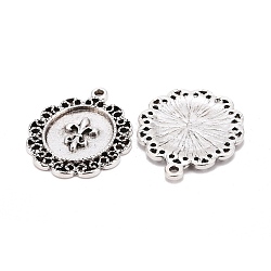 Alloy Pendants, Lead Free and Cadmium Free, Antique Silver, 30mm long, 24.5mm wide, 2.5mm thick, hole: 2mm
