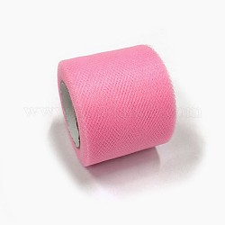 Nastri decorativi in rete, tessuto di tulle, Tessuto di bobina di rullo di tulle per la realizzazione di gonna, rosa caldo, 2 pollice (5 cm), circa 25iarde / rotolo (22.86m / rotolo)