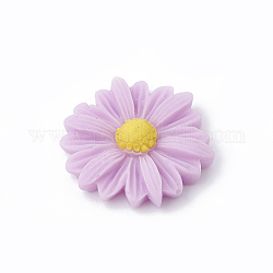 Resin Cabochons, Flower/Daisy, Plum, 23x22x7mm