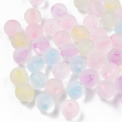 Trasparente come perle di plastica, stile gommato, tondo, colore misto, 10mm, Foro: 1.6 mm, circa 950pcs/500g