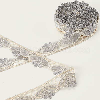 6 ярд полиэстеровой волнистой кружевной ленты для отделки SRIB-GF0001-45B-1