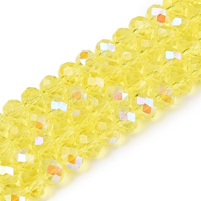 Стеклянные бусины с гальваническим покрытием  EGLA-A044-T8mm-L29-1