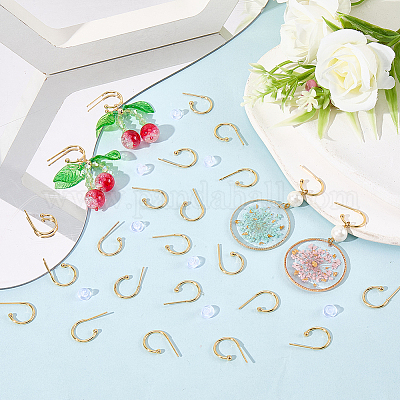 40 шт. фурнитура для сережек-гвоздиков из нержавеющей стали 304 STAS-SC0010-33G-1