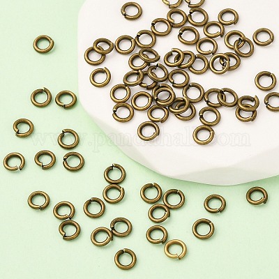 Античный бронзовый ювелирный аксессуар открытые прыжковые кольца X-JRC5MM-AB-1