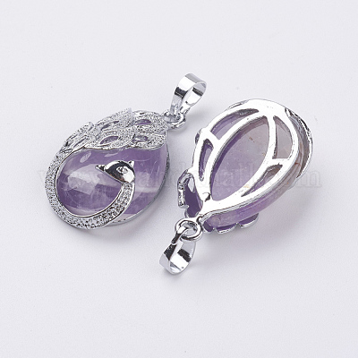 Подвески из натурального аметиста  G-E442-04C-1