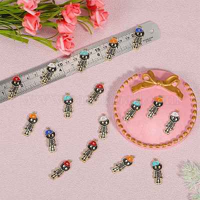 25шт 5 цвета сплава эмалевые подвески ENAM-SZ0004-02-1