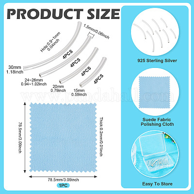 16 шт. 4 стиля 925 бусины-трубочки из стерлингового серебра STER-TA0001-41-1
