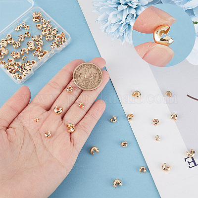 120 шт. 4 латунных крышки для обжимных бусин KK-BBC0004-51-1