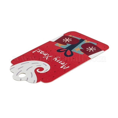 Прямоугольник рождественская тема крафт-бумага шнур дисплей карты CDIS-K003-02D-1