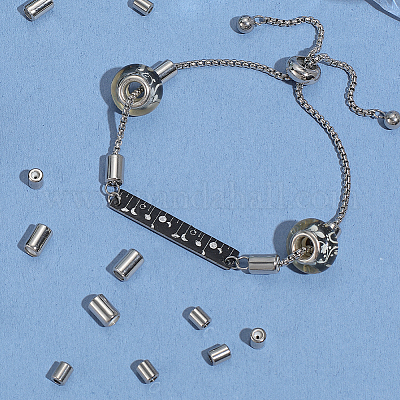 40 шт. 2 стиля 201 бусины из нержавеющей стали STAS-BBC0007-52-1