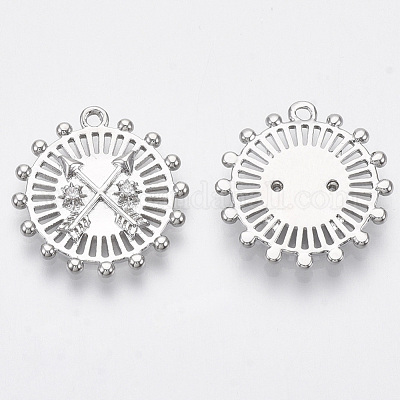 Латунные микро проложить кубического циркония подвески KK-R130-002-NF-1