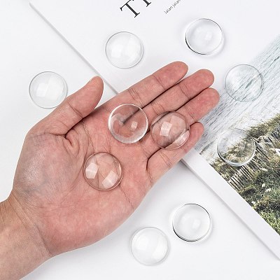 Transparente Glas Cabochons&nbsp;X-GGLA-R026-30mm-1