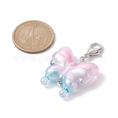 Подвесные украшения из акриловой бабочки HJEW-JM01594-03-1