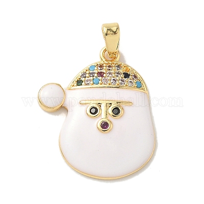 Рождественские латунные подвески с микропаве из фианита KK-K305-07D-01-1