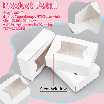 Прямоугольные складные коробки для хранения бумаги CON-WH0106-01B-02-1