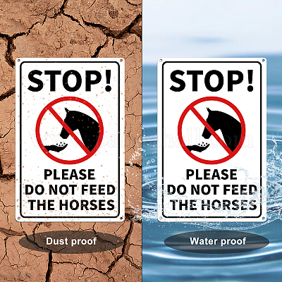 UV保護＆防水アルミニウム警告サイン やめてください、馬に餌を与え