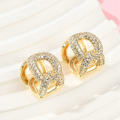 Серьги-подвески из латуни с прозрачным кубическим цирконием EJEW-Q016-04G-1