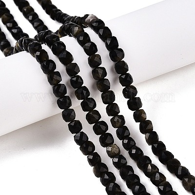 Естественный золотистый отлив обсидиан бисер пряди G-N342-110-1