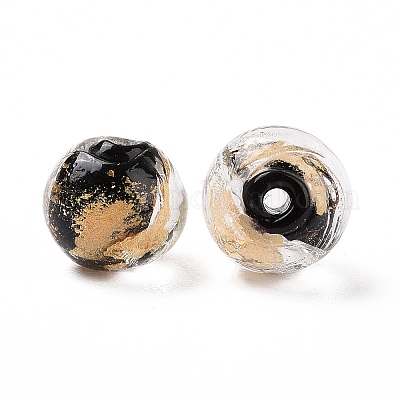 Бусины ручной работы золотой фольги стекла LAMP-C004-03E-1