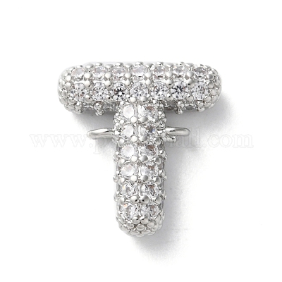 Латунные микро-паве кубические цирконии буквы соединения KK-I717-04T-P-1