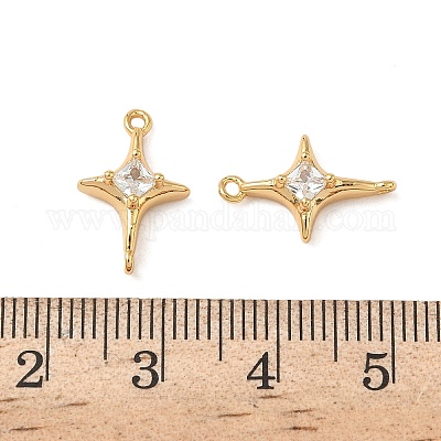 Латунные микропаве прозрачные подвески с фианитом KK-B160-30G-1