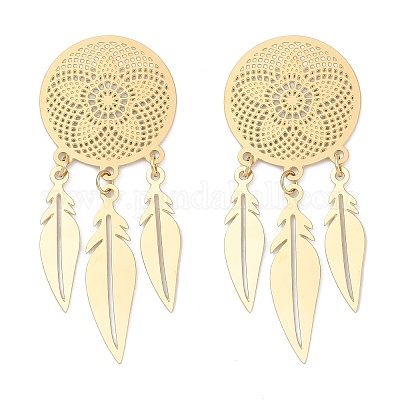 Серьги-гвоздики из нержавеющей стали 304 EJEW-U045-01G-1