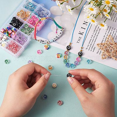 800pcs Gold CCB Beads Kit Polymer Clay Charms Acrylic Beads Jewelry Making