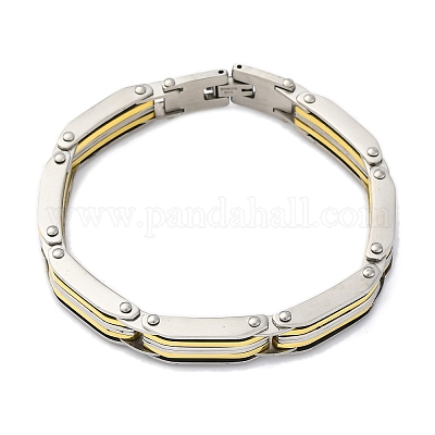 Браслеты из нержавеющей стали 304 с цепочкой для женщин и мужчин BJEW-R018-09GP-1