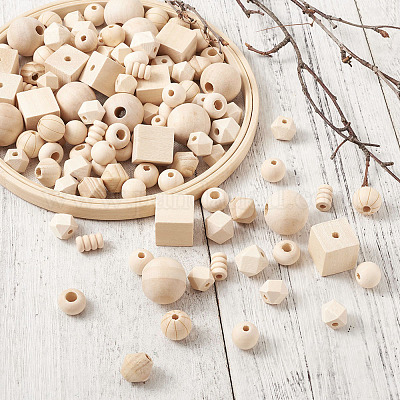 Незаконченные деревянные бусы&nbsp;WOOD-TA0002-14-1