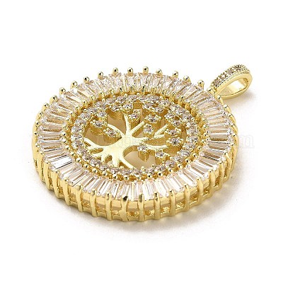 Латунные микро проложить кубического циркония подвески KK-K355-18G-1