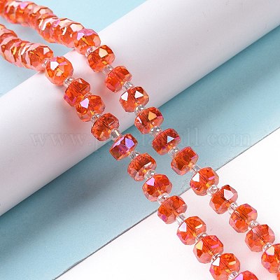 Прозрачные стеклянные бусины гальваническим пряди GLAA-E036-01B-1