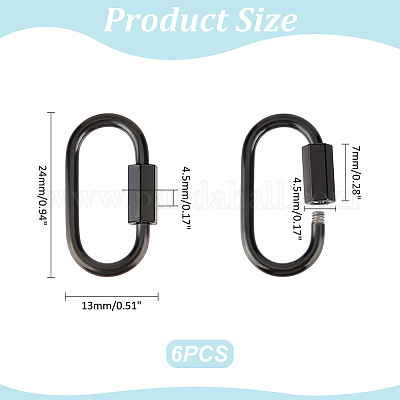 6 шт. подвески-замки с винтовым карабином из нержавеющей стали 304 STAS-UN0059-75B-1
