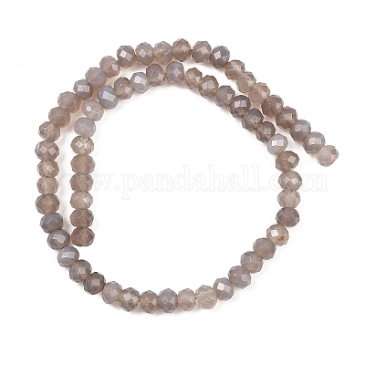 Серые натуральные бусины из агата &nbsp;G-C259-A36-5x8mm-1