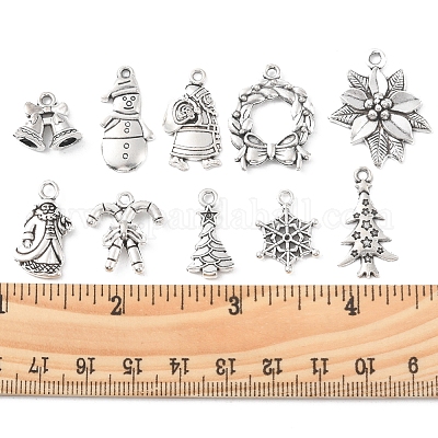 40шт 10 стиля рождественские тематические подвески из сплава FIND-FS0001-50-1