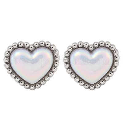 Серьги-гвоздики в форме сердца из нержавеющей стали 304 для женщин EJEW-Z095-02P-1