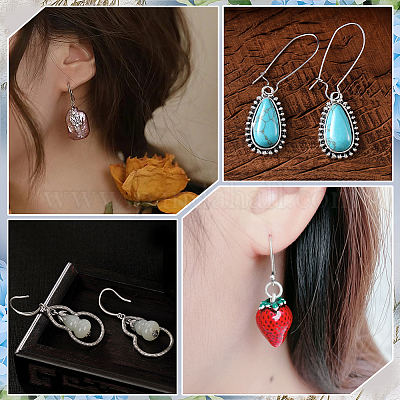 200 шт. 2 стиля 304 нержавеющая сталь серьги-кольца фурнитура почки швензы STAS-GA0001-96-1