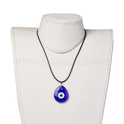 Ожерелья подвески в виде слезы лэмпворк сглаз NJEW-JN02322-1