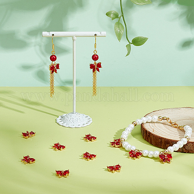 12 шт. латунные стеклянные подвески KK-PH0013-43A-1