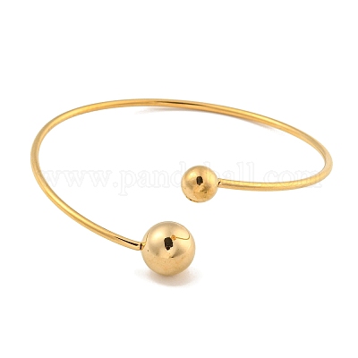 Браслеты-манжеты из нержавеющей стали 304 с ионным покрытием (IP) BJEW-P331-15G-1